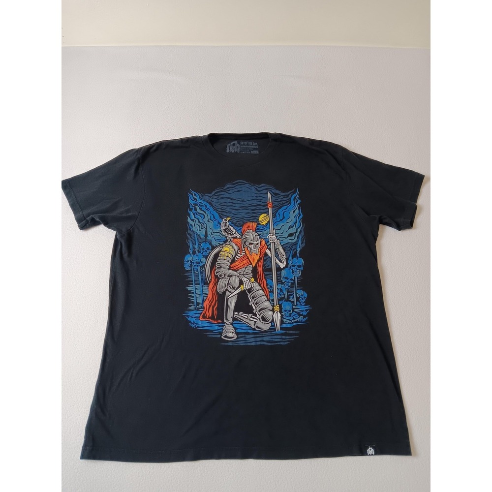 Into The AM Mens Skeleton Knight Graphic T-Shirt Black 2XL‎ Short Sleeve Tee